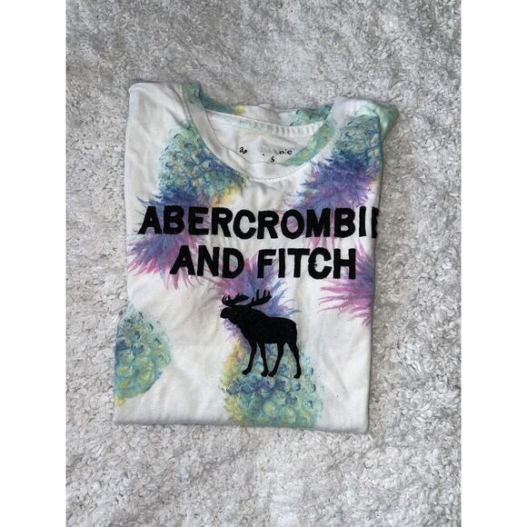 Abercrombie & Fitch Girls Sz. 11/12 Pineapple Multicolor Tee. Soft, Cute - Picture 8 of 8